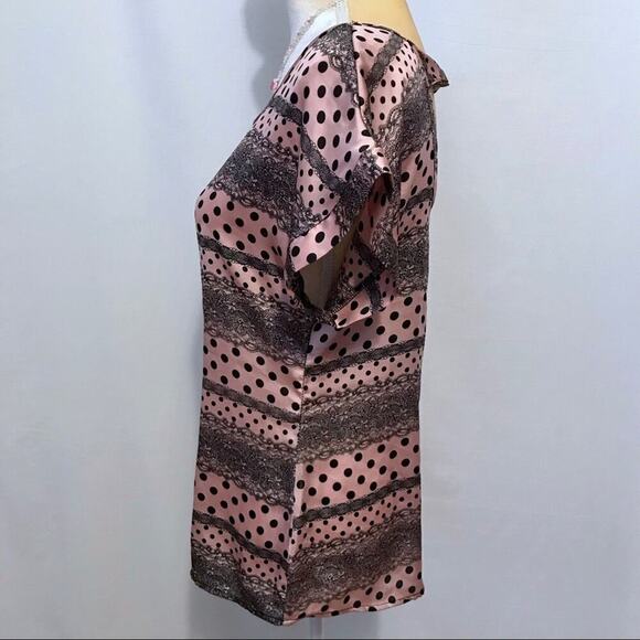 Rumors Cap Sleeves Pattern Blouse Women M - Picture 4 of 8